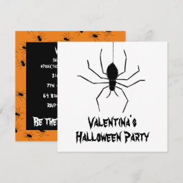 Personlig Creepy Spiders Halloween-inbjudan Inbjudningar