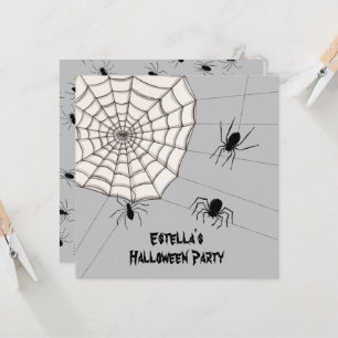 Personlig Creepy Spiders Halloween-inbjudan Inbjudningar