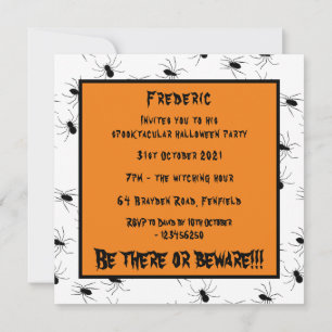 Personlig Creepy Spiders Halloween-inbjudan Inbjudningar