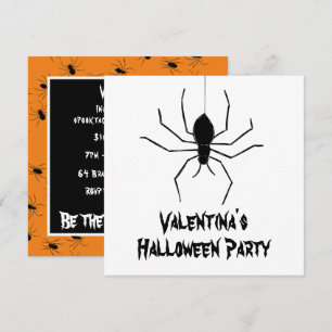 Personlig Creepy Spiders Halloween-inbjudan Inbjudningar