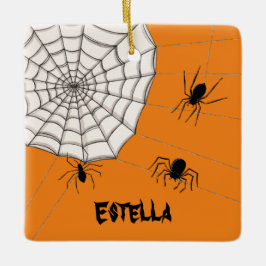 Personlig Creepy Spiders Halloween Julgransprydnad Keramik