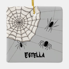 Personlig Creepy Spiders Halloween Julgransprydnad Keramik
