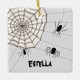 Personlig Creepy Spiders Halloween Julgransprydnad Keramik