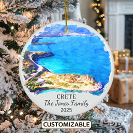 Personlig Crete Ornament, Grekland Julgransprydnad Keramik