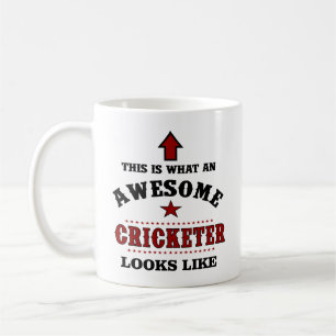 Personlig Cricket Cricketer-meddelande på baksidan Kaffemugg