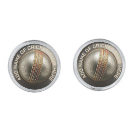 Personlig Cricket Klubb Silver Cufflinks Silverpläterade Manschetterknappar