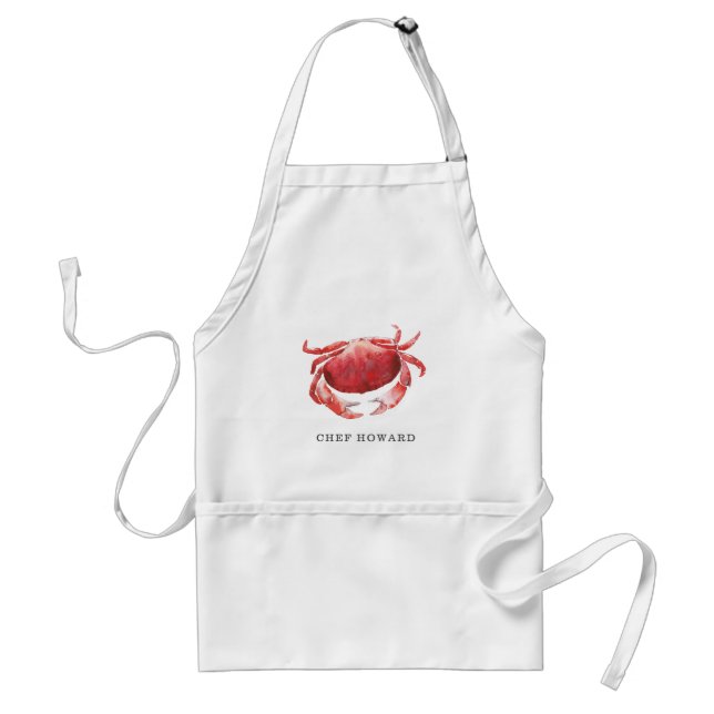 Personlig Crimson Crab| Chef Namn Förkläde (Framsidan)