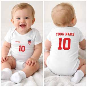 Personlig Croatien Baby Bodysuit T Shirt