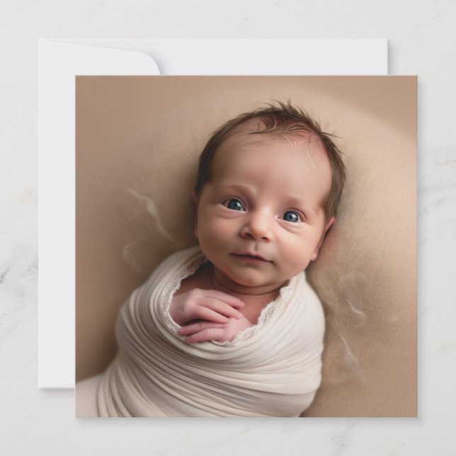 Personlig Crochet Nyfödd bebis Card.Nyfödd bebis G (Framsida)