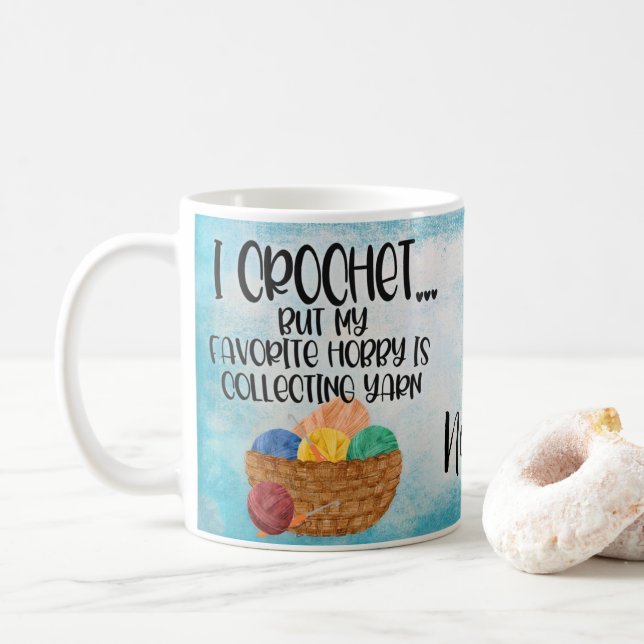 Personlig Crochet Yarn Design Coffee Mugg Kopp (Med munk)