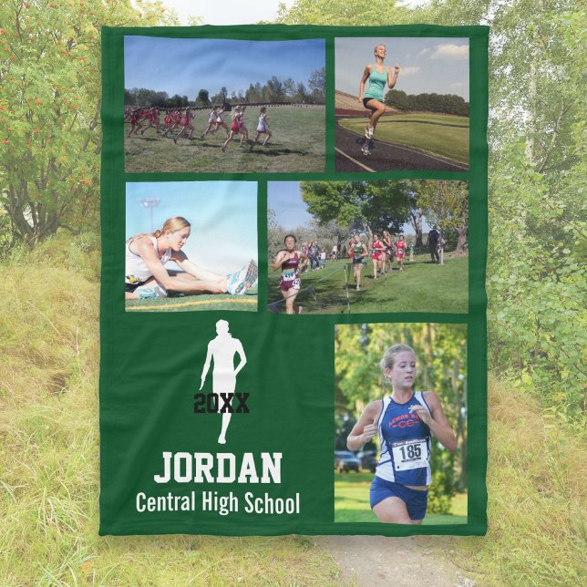 Personlig Cross country körning av fotokollage Fleecefilt (Skapare uppladdad)