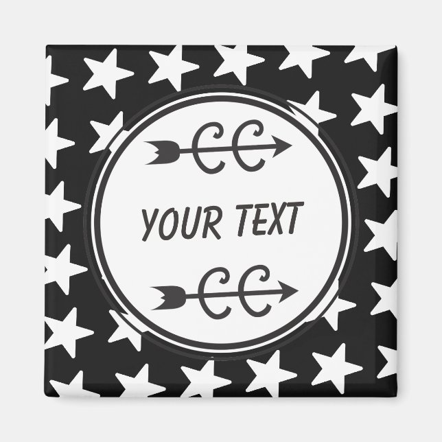 Personlig Cross country Svartvit magnet (Framsidan)