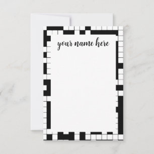Personlig Crossword Notecards Tack Kort