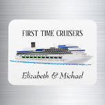 Personlig Cruise Door First Cruisers Magnet<br><div class="desc">Den här designen har skapats genom digital grafik. Det kan vara personlig i området att tillhandahålla eller anpassa genom att klicka för att anpassa ytterligare alternativ och ändra namn, initialer eller ord. Du kan också ändra texten färg och stil eller ta bort texten för en bilddesign. Kontakta mig på colorflowcreations@gmail.com...</div>