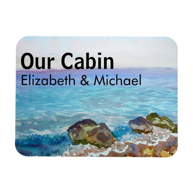 Personlig Cruise Door Sea Watercolor Ocean Magnet (Horisontell)