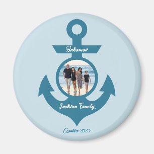 Personlig Cruise Family Resa med ditt foto Magnet