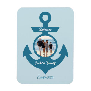 Personlig Cruise Family Resa med ditt foto Magnet