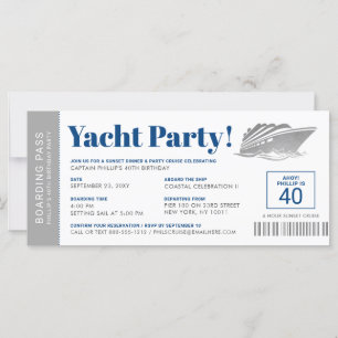 Personlig Cruise Frakt Yacht Party Boarding Pass