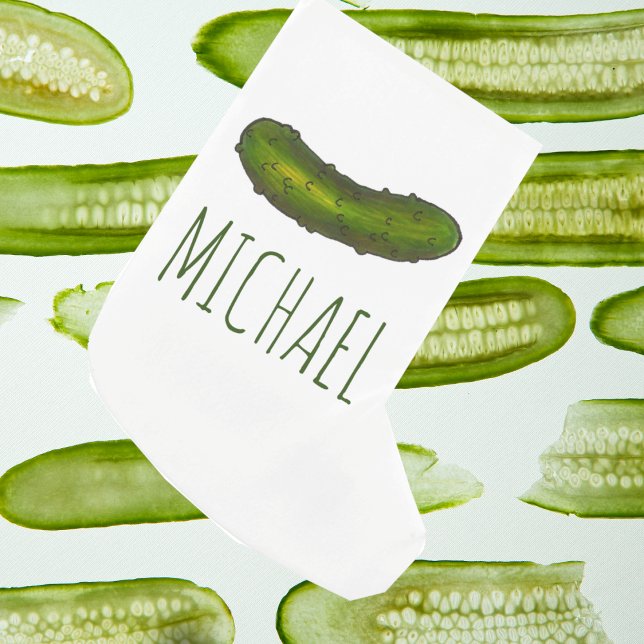 Personlig Crunchy Grönt Dill Sour Pickle Foodie Liten Julstrumpa (Pickle stocking)