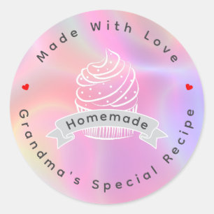 Personlig Cupcake Hemmagjord Gjord Med Kärlek Runt Klistermärke