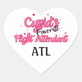 Personlig Cupid ThLED Flight Attendant Sticker Hjärtformat Klistermärke
