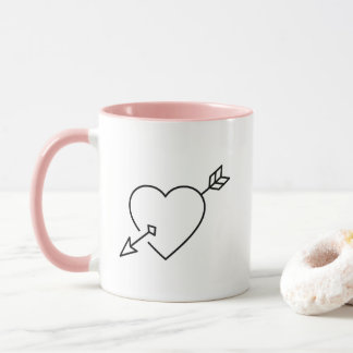 Personlig Cupid Träffad Hjärtpil Kaffe Mugg