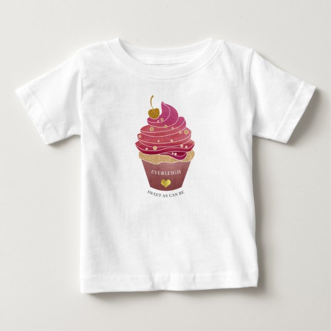 Personlig Cupkaka Baby T-Shirt (Framsida)