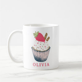 Personlig Cupkaka Mugg - Cute Rosa Birthday Gift