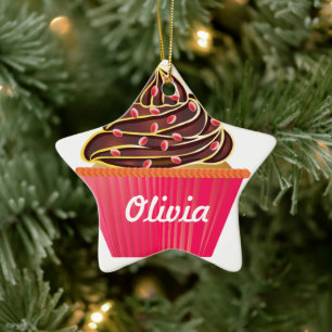 Personlig Cupkaka Sprinkles Julgransprydnad Keramik