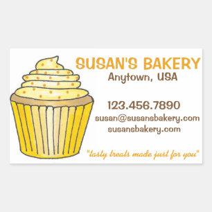 Personlig Cuptårta Bakery bakat av Stickers Rektangulärt Klistermärke