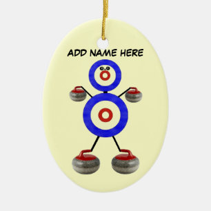 Personlig Curling Star Julgransprydnad Keramik