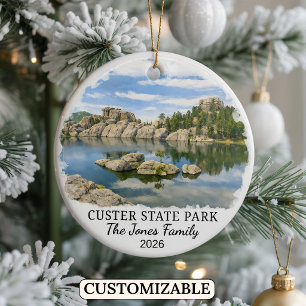 Personlig Custer State Park Anpassad South Dakota Julgransprydnad Keramik