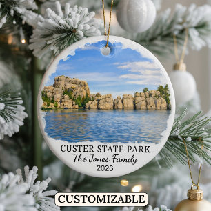Personlig Custer State Park Anpassad South Dakota Julgransprydnad Keramik