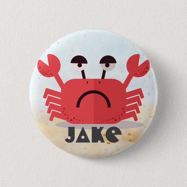 Personlig Cute and Simple Crabby Crab Knapp (Framsida)