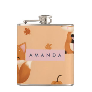 Personlig Cute Autumn Fox med kaffe Mönster Fickplunta