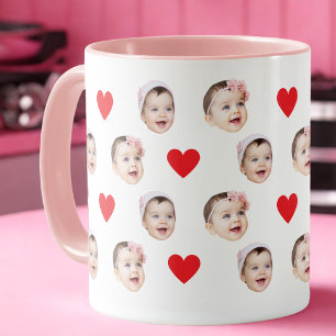 Personlig Cute Baby Ansikte 2 Foton Mugg