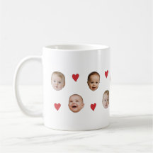 Personlig Cute Baby Ansikte 3 Foton Mugg