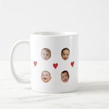 Personlig Cute Baby Ansikte 4 Foton Mugg