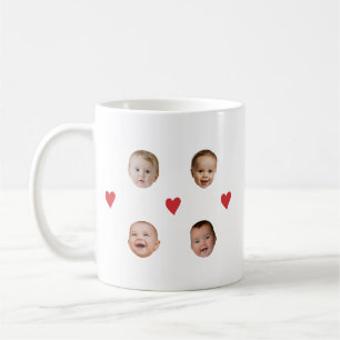 Personlig Cute Baby Ansikte 4 Foton Mugg