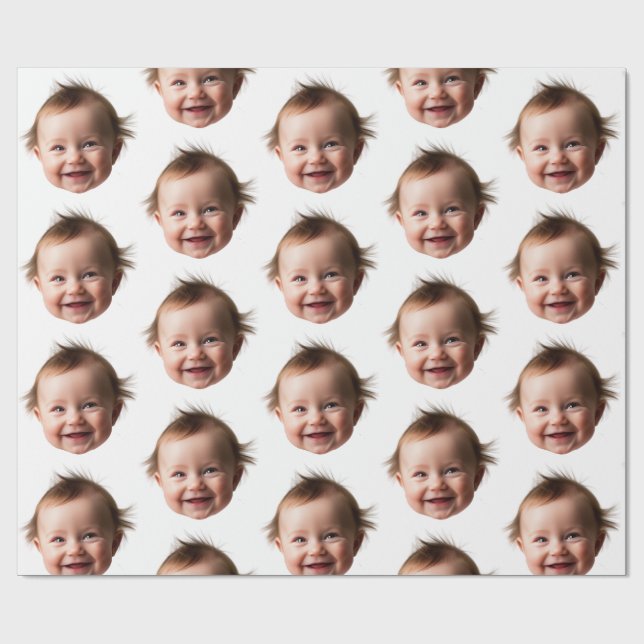 Personlig Cute Baby Ansikte Photo Mamma Pappa föde Presentpapper (Platt)
