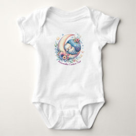 Personlig Cute Baby Bird Spipande vid Måne T Shirt