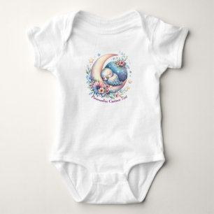 Personlig Cute Baby Bird Spipande vid Måne T Shirt