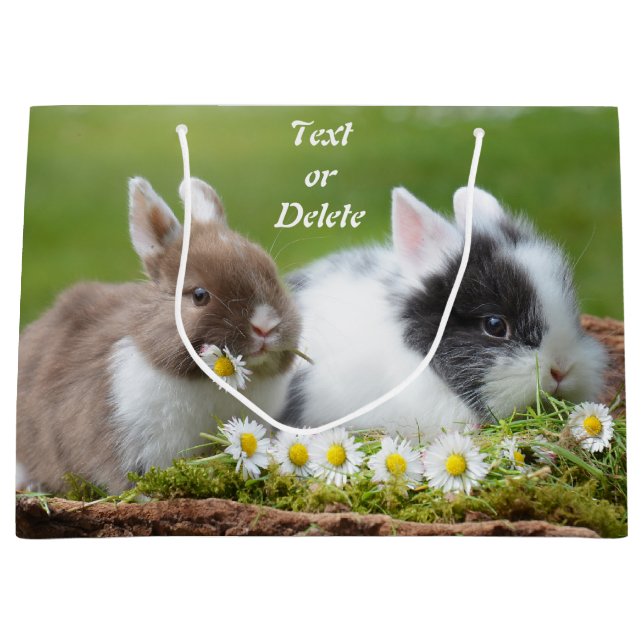 Personlig Cute Baby Bunny-kaniner med blommor (Framsidan)