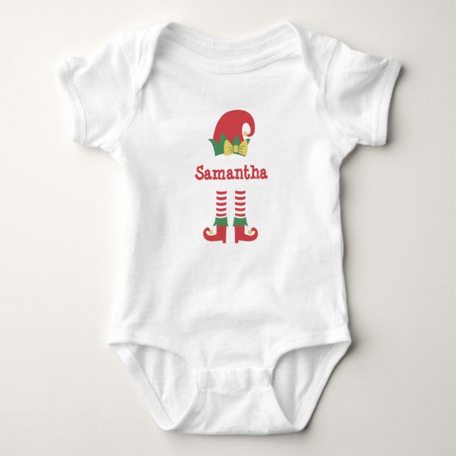 Personlig Cute Baby Elf-Helgdag T Shirt (Framsida)