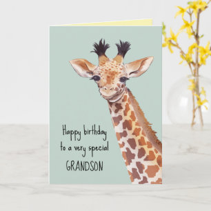 Personlig Cute Baby Giraffe Birthday Kort