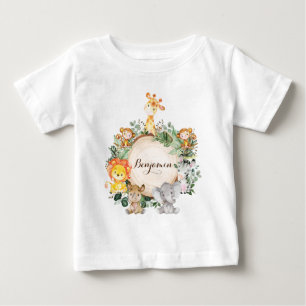 Personlig Cute Baby Jungle Safari Animals T Shirt