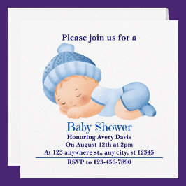 Personlig Cute Baby Shower Inbjudningar
