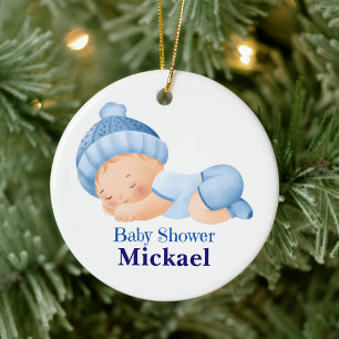 Personlig Cute Baby Shower Julgransprydnad Keramik