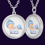 Personlig Cute Baby Shower Silverpläterat Halsband<br><div class="desc">Personlig Cute Baby Shower Silver Plated Necklace. Lägg till din baby namn.</div>
