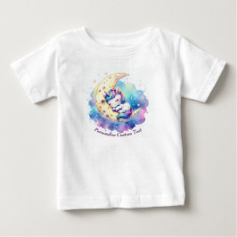 Personlig Cute Baby Unicorn Spipande vid Måne T Shirt